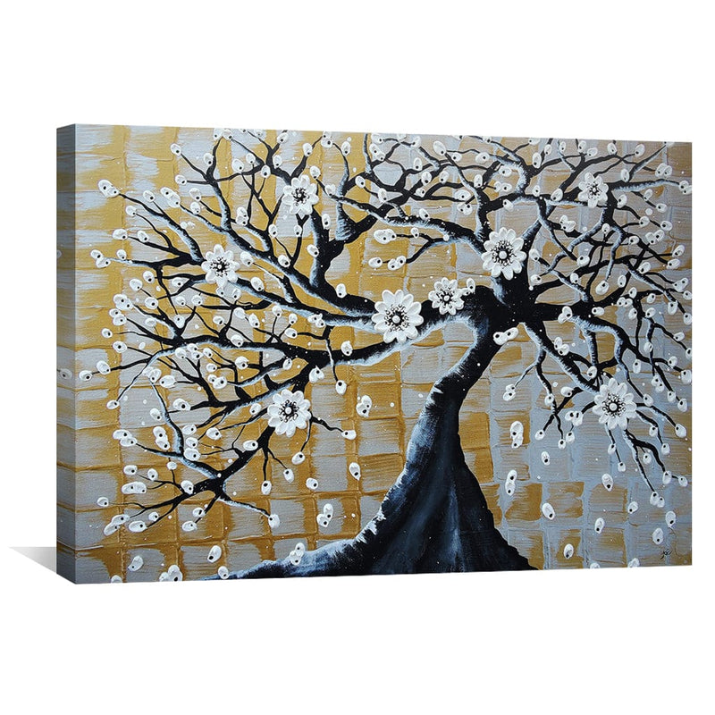 Silver Gold Bonsai Canvas Temlate