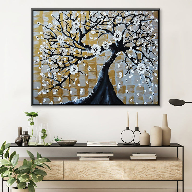 Silver Gold Bonsai Canvas Temlate