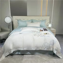 GobekUsa 1200TC Embroidery Egyptian Cotton Bedding Set 4pcs King Queen Solid Sheet Duvet Cover