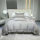 GobekUsa 1200TC Embroidery Egyptian Cotton Bedding Set 4pcs King Queen Solid Sheet Duvet Cover
