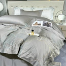 GobekUsa 1200TC Embroidery Egyptian Cotton Bedding Set 4pcs King Queen Solid Sheet Duvet Cover