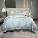 GobekUsa 1200TC Embroidery Egyptian Cotton Bedding Set 4pcs King Queen Solid Sheet Duvet Cover