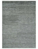 Silver, Gray and Charcoal Contemporary Hand knotted 6.6x10 wool Area Rug by The Rug Decor