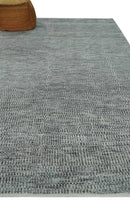 Silver, Gray and Charcoal Contemporary Hand knotted 6.6x10 wool Area Rug by The Rug Decor