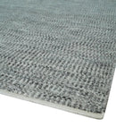 Silver, Gray and Charcoal Contemporary Hand knotted 6.6x10 wool Area Rug by The Rug Decor