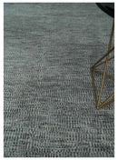 Silver, Gray and Charcoal Contemporary Hand knotted 6.6x10 wool Area Rug by The Rug Decor