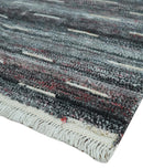 Silver, Gray, Charcoal, and Maroon Modern Abstract Dari 5x8 Pet yarn Area Rug