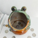 GobekUsa Frog Sculpture Storage Box: Silver Green Desk Ornament & Home Decoration