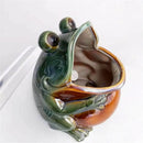 GobekUsa Frog Sculpture Storage Box: Silver Green Desk Ornament & Home Decoration