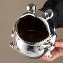 GobekUsa Frog Sculpture Storage Box: Silver Green Desk Ornament & Home Decoration