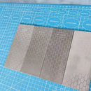 Silver hexagonal diamond knife sharpener set kitchen whetstone bars by Decorbites