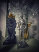 GobekUsa Iron Armored Soldier Knight Sculpture Home Decor Figurine
