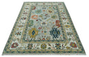 Silver, Ivory and Beige vibrant Colorful Hand knotted 8x10 and 9x12 Traditional Oushak wool Rug by The Rug Decor