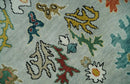 Silver, Ivory and Beige vibrant Colorful Hand knotted 8x10 and 9x12 Traditional Oushak wool Rug by The Rug Decor