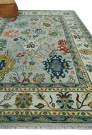 Silver, Ivory and Beige vibrant Colorful Hand knotted 8x10 and 9x12 Traditional Oushak wool Rug by The Rug Decor