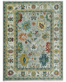 Silver, Ivory and Beige vibrant Colorful Hand knotted 8x10 and 9x12 Traditional Oushak wool Rug by The Rug Decor
