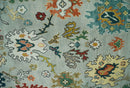 Silver, Ivory and Beige vibrant Colorful Hand knotted 8x10 and 9x12 Traditional Oushak wool Rug