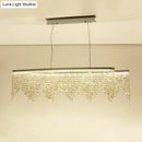GobekUsa Silver LED Crystal Island Pendant - Sleek and Contemporary Ceiling Suspension Lamp