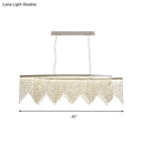 GobekUsa Silver LED Crystal Island Pendant - Sleek and Contemporary Ceiling Suspension Lamp