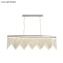 GobekUsa Silver LED Crystal Island Pendant - Sleek and Contemporary Ceiling Suspension Lamp