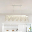 GobekUsa Silver LED Crystal Island Pendant - Sleek and Contemporary Ceiling Suspension Lamp