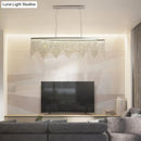 GobekUsa Silver LED Crystal Island Pendant - Sleek and Contemporary Ceiling Suspension Lamp