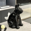 GobekUsa French Bulldog Ceramic Tissue Box - Creative Desk Decoration for Home and Office