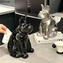 GobekUsa French Bulldog Ceramic Tissue Box - Creative Desk Decoration for Home and Office