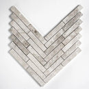 Silver Mystique Honed Large Espiga Marble Mosaics 10 1/4x12 3/4