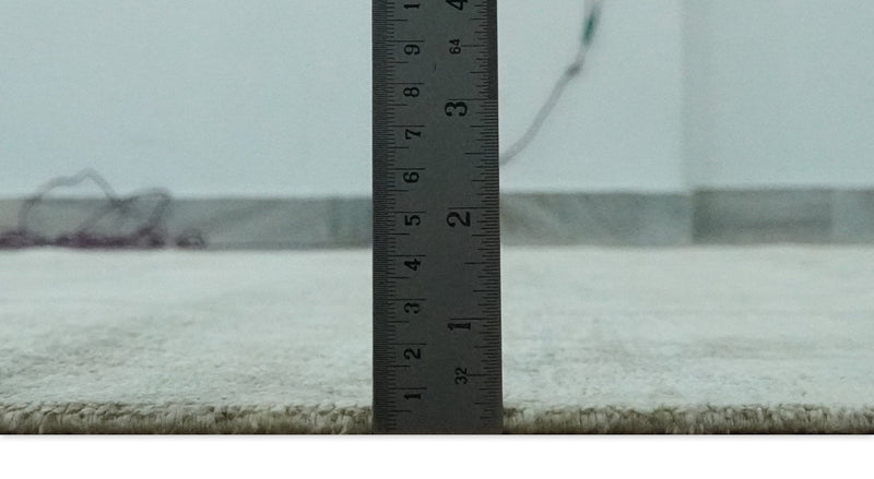 Silver, Olive and Gray Traditional Ikat Design 6x9 Hand loom Bamboo Silk Area Rug