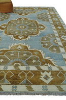 Silver, Olive and Ivory Traditional Medallion Large Floral Design Hand knotted 9x12 wool Rug by The Rug Decor
