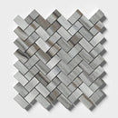 Silver Sky Honed Herringbone 1x2 Marble Mosaics 11x11