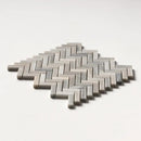 Silver Sky Honed Herringbone Marble Mosaics 10 7/16x12 13/16