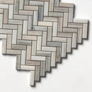 Silver Sky Honed Herringbone Marble Mosaics 10 7/16x12 13/16