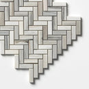 Silver Sky Honed Herringbone 5/8x2 Marble Mosaics 12 1/8x13 3/8