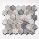 Silver Sky Honed Hexagon 2 Marble Mosaics 10 3/8x12