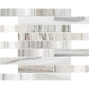 Silver Sky Polished 1 1/4x6 Marble Mosaics 12x12