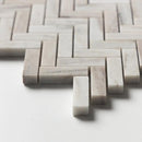 Silver Sky Polished Herringbone 5/8x2 Marble Mosaics 12 1/8x13 3/8