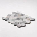 Silver Sky Polished Hexagon Marble Mosaics 10 3/8x12