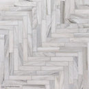 Silver Sky Polished Large Herringbone Marble Mosaics 12 7/8x9 11/32