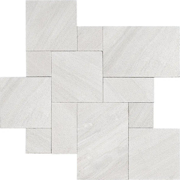 Silver Sky Textura Marble Pavers Versailles Pattern