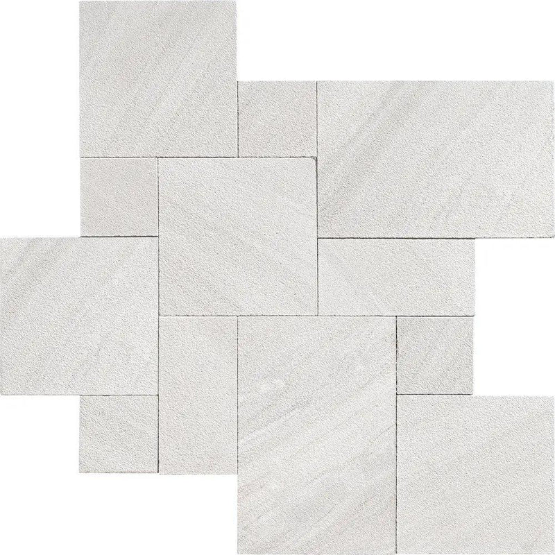 Silver Sky Textura Marble Pavers Versailles Pattern