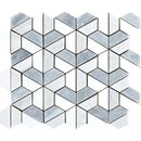 Silver Sky Textured 3d Hexagon Marble Mosaics 10 3/8x12