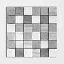 Silver Sky&amp;gray Fousanna Textured 2x2 Marble Mosaics 12x12