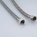 Silver stainless steel faucet plumbing hose for kitchen and bath by Decorbites