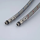Silver stainless steel faucet plumbing hose for kitchen and bath by Decorbites
