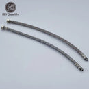 Silver stainless steel faucet plumbing hose for kitchen and bath by Decorbites