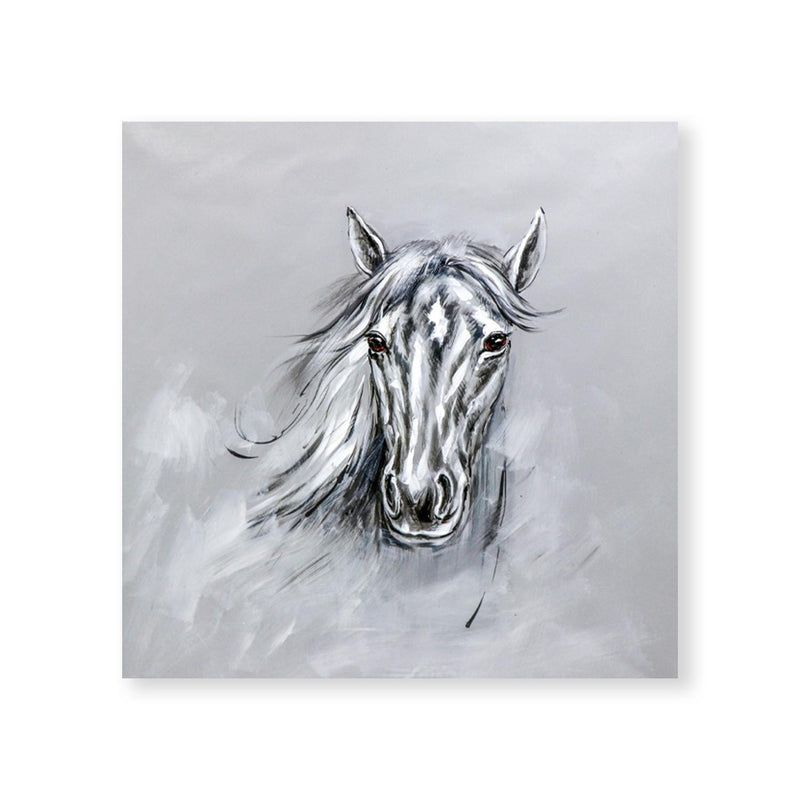 Silver Stallion Oil Painting