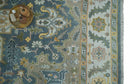 Silver, Teal and Taupe Hand knotted Traditional Heriz Serapi 9x12 Wool Area Rug by The Rug Decor