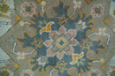 Silver, Teal and Taupe Hand knotted Traditional Heriz Serapi 9x12 Wool Area Rug by The Rug Decor